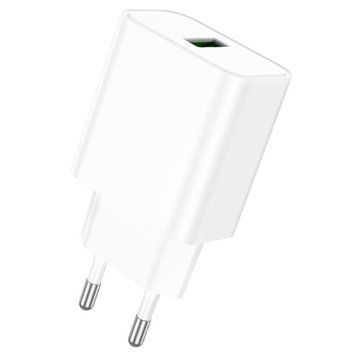Мережевий зарядний пристрій BOROFONE BA72A Spring single port QC3.0 charger White 696516962 фото