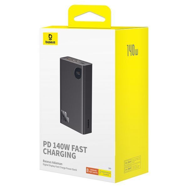 Зовнішній акумулятор Baseus Adaman Digital Display Fast Charge Power Bank 24000mAh 140W Cluster Black 155638324 фото