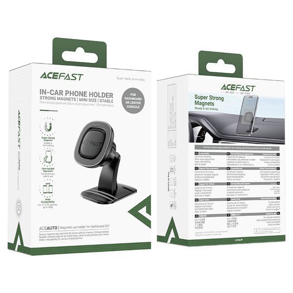 Автодержатель для телефона ACEFAST D51 magnetic car holder for dashboard Black 596299696 фото