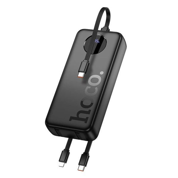 Зовнішній акумулятор HOCO J132A Sabio 22.5W+PD20W fully compatible power bank with 3 cables(20000mAh) Black 558357630 фото