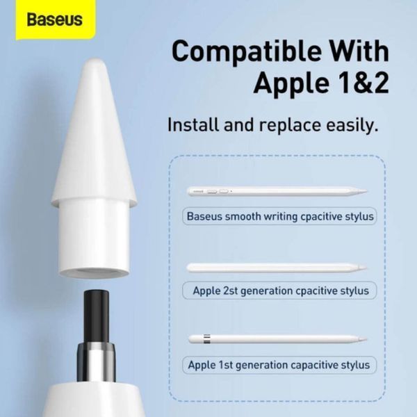 Змінні наконечники для стилуса Baseus Smooth Writing Capacitive Stylus Tips Moon White（2pcs） 238950167 фото