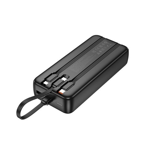 Зовнішній акумулятор HOCO J132A Sabio 22.5W+PD20W fully compatible power bank with 3 cables(20000mAh) Black 558357630 фото