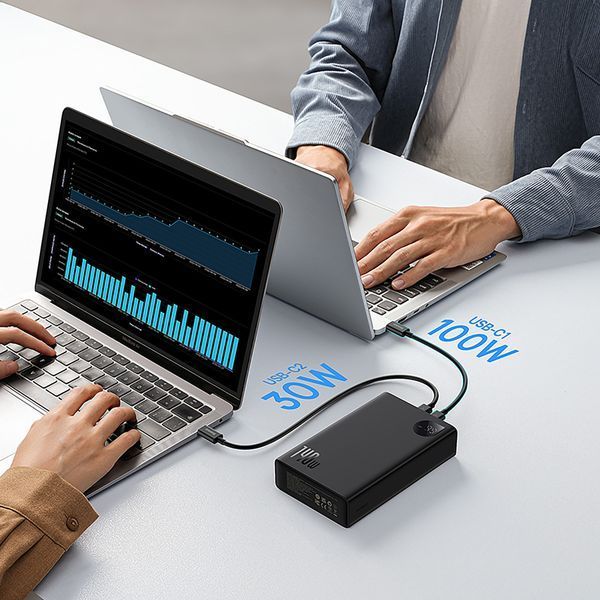 Зовнішній акумулятор Baseus Adaman Digital Display Fast Charge Power Bank 24000mAh 140W Cluster Black 155638324 фото