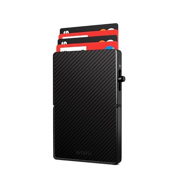 Картхолдер WIWU Warriors Carbon Magsafe Metal Stand Card Holder MW-007 Black 267875976 фото