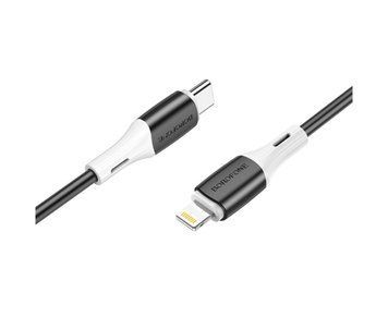 Кабель BOROFONE BX79 Type-C to iP 3A, 20W, 1m,, silicone, silicone connectors, White 263231713 фото