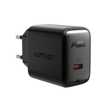 Сетевое зарядное устройство ACEFAST A1 PD20W single USB-C charger Black 622308855 фото