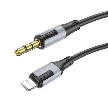 Аудиокабель BOROFONE BL19 iP to 3.5mm male, TPE, 1m, Black 803403453 фото