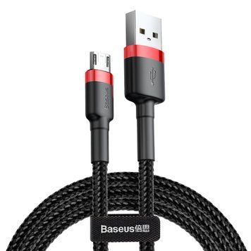 Кабель Baseus Cafule Cable USB For Micro 2.4A 1m Red+Black 594640467 фото