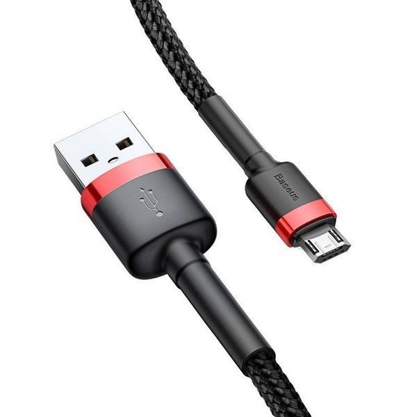 Кабель Baseus Cafule Cable USB For Micro 2.4A 1m Red+Black 594640467 фото