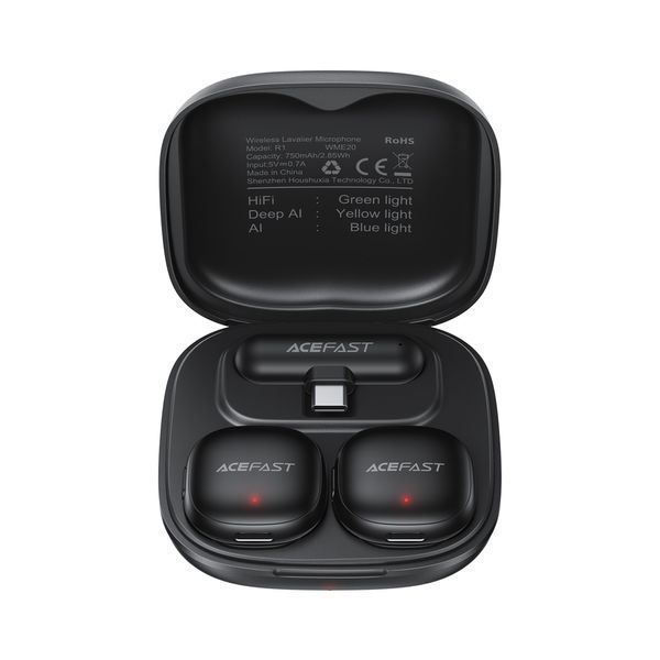 Бездротова мікрофонна система ACEFAST R1 dual-mic (Type-C) Black 938217584 фото