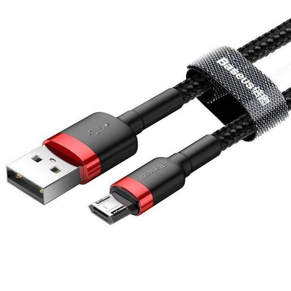 Кабель Baseus Cafule Cable USB For Micro 2.4A 1m Red+Black 594640467 фото