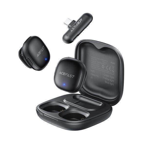 Бездротова мікрофонна система ACEFAST R1 dual-mic (Type-C) Black 938217584 фото
