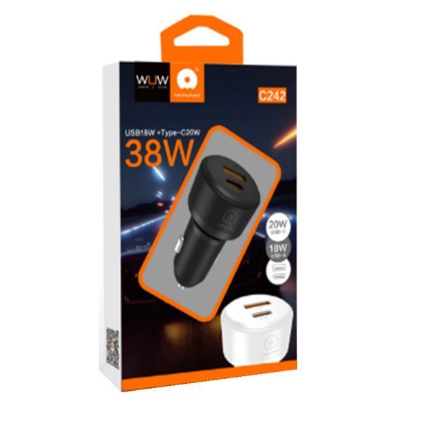 Автомобільний зарядний пристрій WUW-C242 PD20W+ QC18W white 339356780 фото