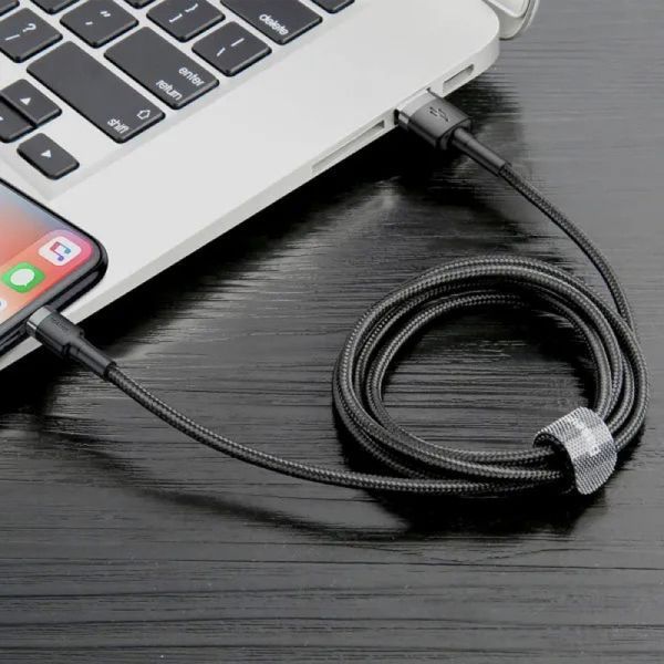 Кабель Baseus Cafule Cable USB For Lightning 1.5A 2m Gray+Black 711373017 фото