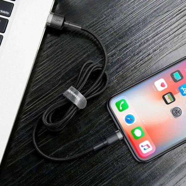 Кабель Baseus Cafule Cable USB For Lightning 1.5A 2m Gray+Black 711373017 фото