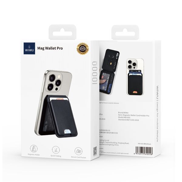 Картхолдер WIWU Mag Wallet Pro MW-003 Kevlar Black 114809457 фото