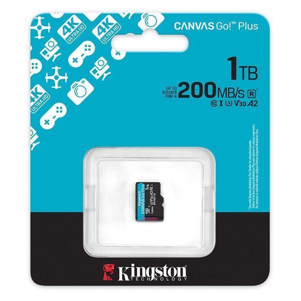 Карта памяти microSDXC (UHS-1 U3) Kingston Canvas Go! Plus 1Tb class 10 A2 V30 (R200MB/s, W-160MB/s) 892185638 фото