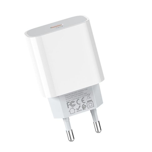 Мережевий зарядний пристрій HOCO C76A Plus Speed source PD20W charger White 670057322 фото