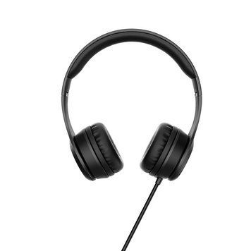 Навушники дротові HOCO W21 Graceful charm wire control headphones Black 245623510 фото