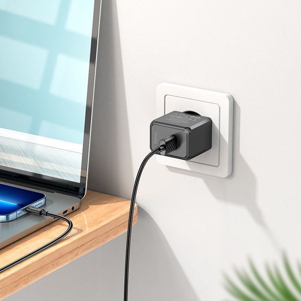 Мережевий зарядний пристрій з кабелем HOCO CS11A Ocean single port charger set(Micro) 10.5W Black 378315552 фото