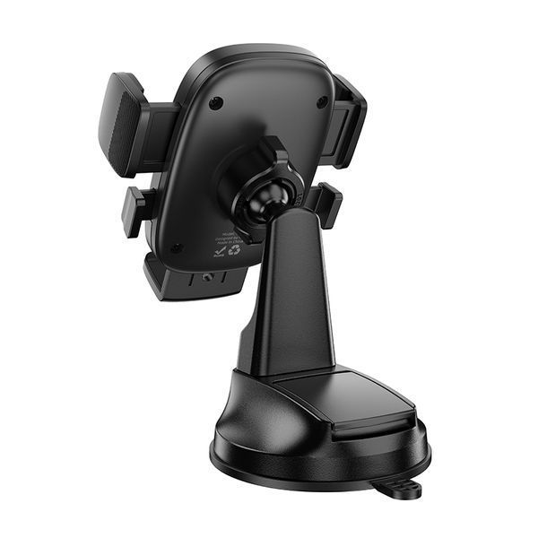 Автотримач для телефона HOCO H76 Crown one-button car holder(center console) Black Metal Gray 422917895 фото