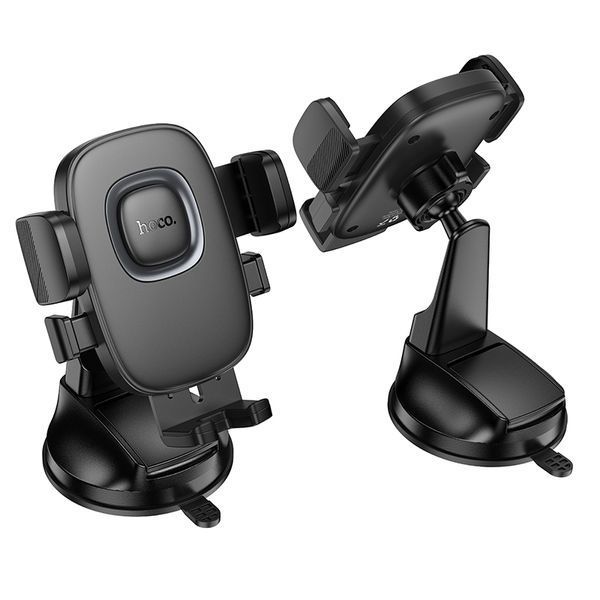 Автотримач для телефона HOCO H76 Crown one-button car holder(center console) Black Metal Gray 422917895 фото