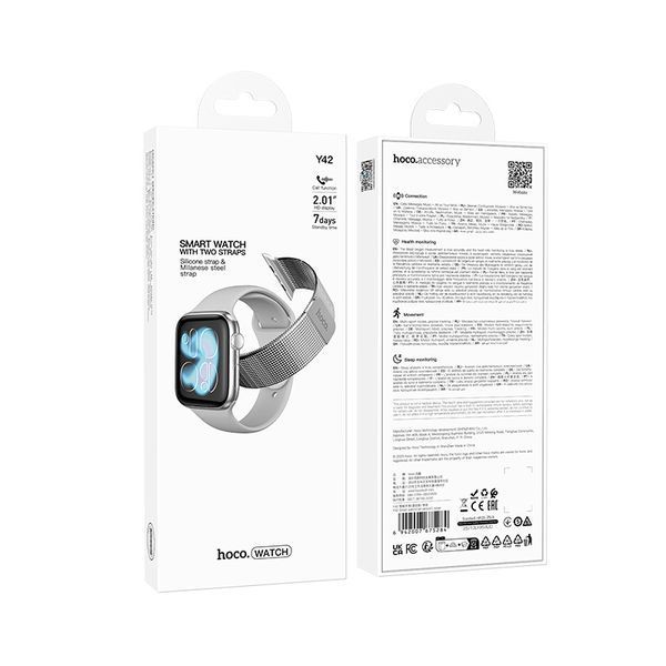 Смарт-годинник HOCO Y42 51mm. 200 mAh. IPX6 Smart watch(call version) Silver 508958657 фото