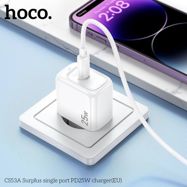 Мережевий зарядний пристрій HOCO CS53A Surplus single port PD25W charger White 172898408 фото