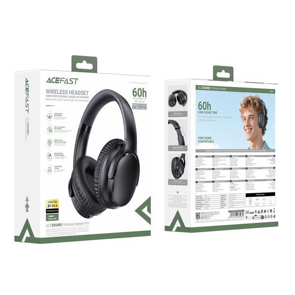 Бездротові накладні навушники ACEFAST H10 wireless headset Black 666993249 фото