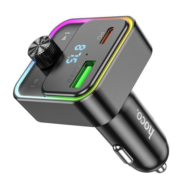 АЗП з FM-модулятором HOCO E81 Fantasy PD30W+QC3.0 car BT FM transmitter Black 813531983 фото