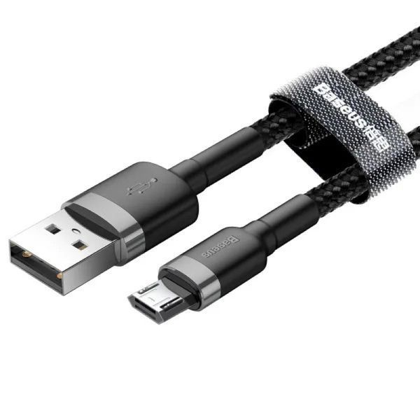 Кабель Baseus Cafule Cable USB For Micro 2.4A 1m Gray+Black 321867664 фото