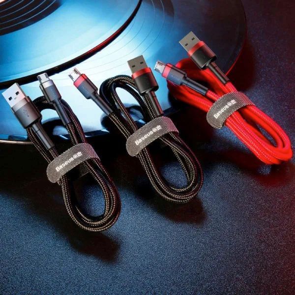 Кабель Baseus Cafule Cable USB For Micro 2.4A 1m Gray+Black 321867664 фото