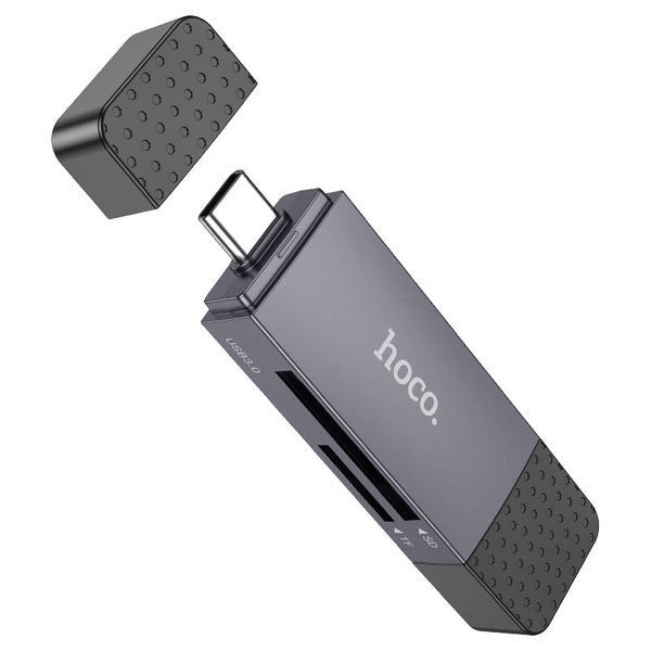 Кардридер HOCO HB45 Spirit 2-in-1 USB/Type-C 3.0 card reader Metal gray 221941023 фото