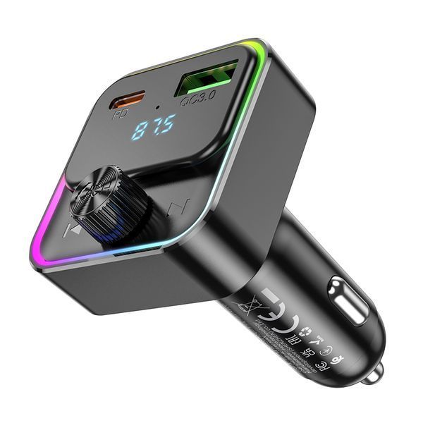 АЗП з FM-модулятором HOCO E81 Fantasy PD30W+QC3.0 car BT FM transmitter Black 813531983 фото