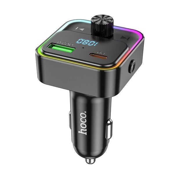 АЗП з FM-модулятором HOCO E81 Fantasy PD30W+QC3.0 car BT FM transmitter Black 813531983 фото