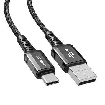 Кабель ACEFAST C1-04 USB to Type-C 3A, 1.2m, nylon aluminum connectors, Black 442046886 фото