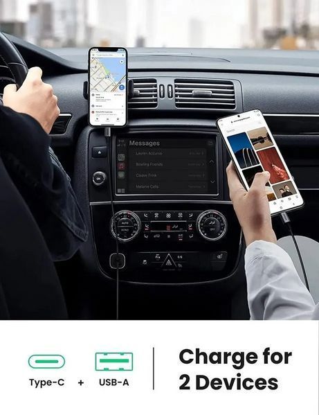 Автомобільний зарядний пристрій UGREEN CD130 Dual USB Car Charger (Space Gray) (UGR-30780) 426840823 фото
