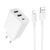Мережевий зарядний пристрій з кабелем BOROFONE BA105A Stellar three-port charger set (iP) (EU) White 121422466 фото