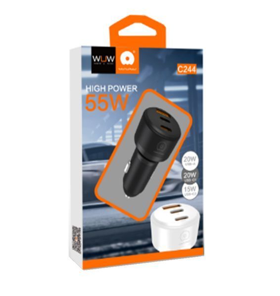 Автомобільний зарядний пристрій WUW-C244 USB20W+PD20W+PD15W black 101672380 фото