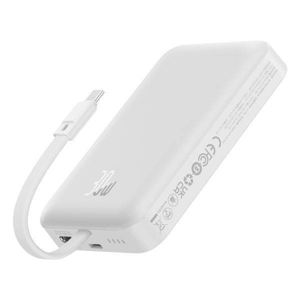 Внешний аккумулятор Baseus Magnetic Mini Wireless Fast Charge Power Bank Type-C Edition 10000mAh 30W Stellar White 255796590 фото