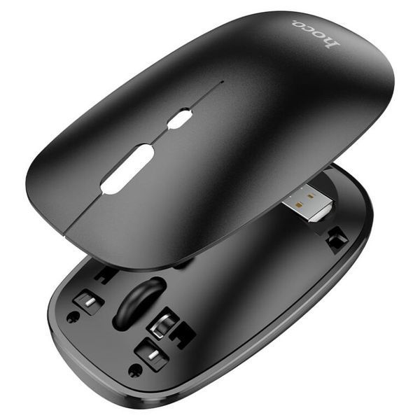Маніпулятор миша HOCO GM15 Art dual-mode business wireless mouse Black 104416965 фото