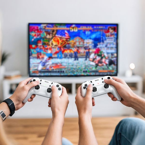 Ігрова приставка + 2 джойстики HOCO GA31 Collection game box+two wireless gamepads set White 477033275 фото