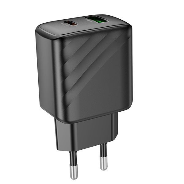 Мережевий зарядний пристрій HOCO CS23A Sunlight dual port PD30W+QC3.0 charger Black 853467843 фото