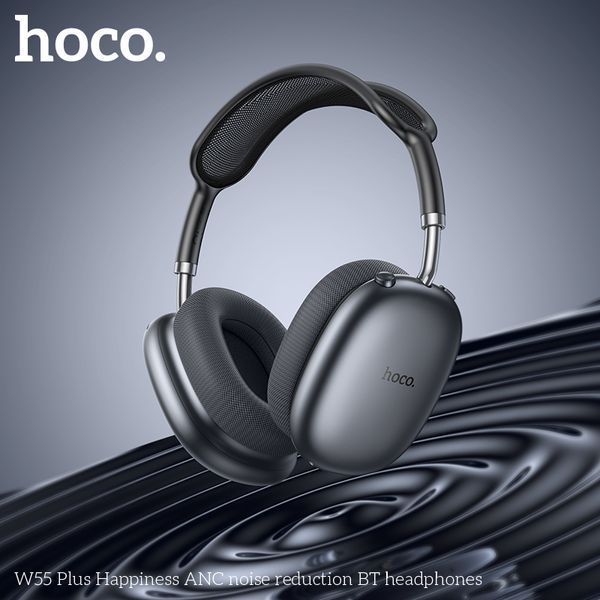 Бездротові накладні навушники HOCO W55 Plus Happiness ANC noise reduction BT headphones Deep Space Gray 634117861 фото