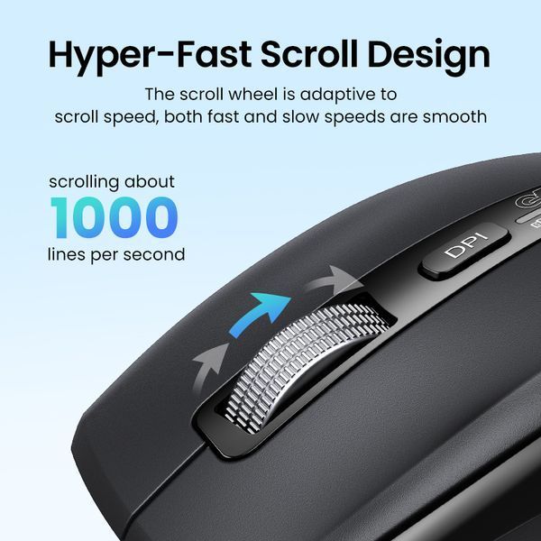 Манипулятор мышь беспроводная UGREEN M751 Multi-mode Wireless Mouse Black 587106675 фото