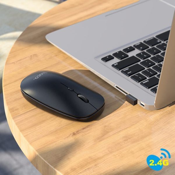 Маніпулятор миша HOCO GM15 Art dual-mode business wireless mouse Black 104416965 фото