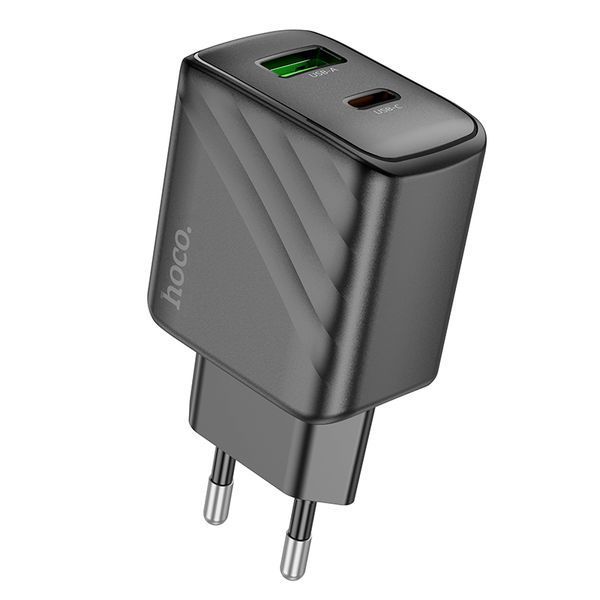 Мережевий зарядний пристрій HOCO CS23A Sunlight dual port PD30W+QC3.0 charger Black 853467843 фото