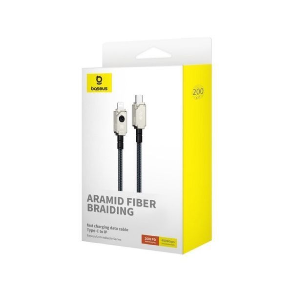 Кабель Baseus Unbreakable Series Fast Charging Data Cable Type-C to iP 20W 2m Stellar White 378243193 фото