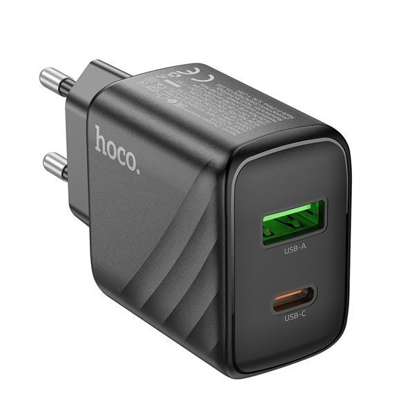 Мережевий зарядний пристрій HOCO CS23A Sunlight dual port PD30W+QC3.0 charger Black 853467843 фото