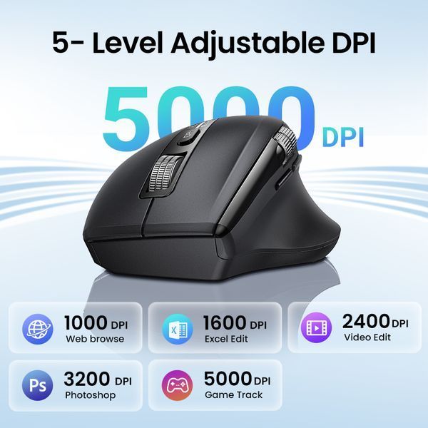 Манипулятор мышь беспроводная UGREEN M751 Multi-mode Wireless Mouse Black 587106675 фото